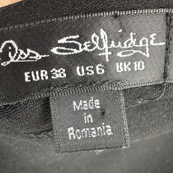 Miss Selfridge Top Womens US6 Black Pullover V-Neck Flare Sleeve Witchy - Picture 2 of 12